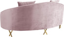 Serpentine Pink Velvet Loveseat - Town Of Bargains Furniture - NY