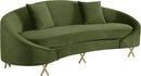 Serpentine Olive Velvet Sofa - Town Of Bargains Furniture - NY