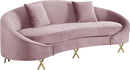 Serpentine Pink Velvet Sofa - Town Of Bargains Furniture - NY