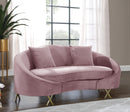 Serpentine Pink Velvet Loveseat - Town Of Bargains Furniture - NY