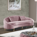 Serpentine Pink Velvet Sofa - Town Of Bargains Furniture - NY