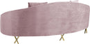 Serpentine Pink Velvet Sofa - Town Of Bargains Furniture - NY