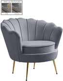 Gardenia Grey Velvet Chair