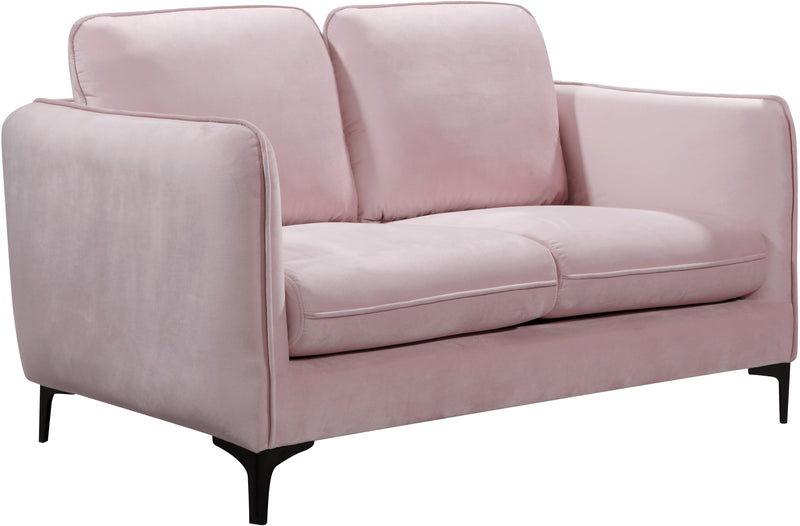 Poppy Pink Velvet Loveseat image