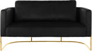 Casa Black Velvet Loveseat - Town Of Bargains Furniture - NY