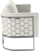 Casa Cream Velvet Loveseat - Town Of Bargains Furniture - NY