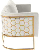 Casa Cream Velvet Loveseat - Town Of Bargains Furniture - NY