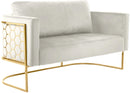 Casa Cream Velvet Loveseat - Town Of Bargains Furniture - NY