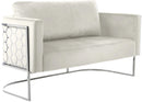 Casa Cream Velvet Loveseat - Town Of Bargains Furniture - NY