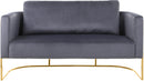 Casa Grey Velvet Loveseat - Town Of Bargains Furniture - NY