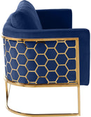 Casa Navy Velvet Loveseat - Town Of Bargains Furniture - NY