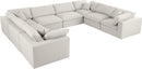 Serene Cream Linen Fabric Deluxe Cloud Modular Sectional - Town Of Bargains Furniture - NY