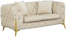 Kingdom Cream Velvet Loveseat