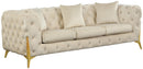 Kingdom Cream Velvet Sofa - Town Of Bargains Furniture - NY