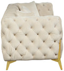 Kingdom Cream Velvet Sofa - Town Of Bargains Furniture - NY