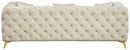 Kingdom Cream Velvet Sofa - Town Of Bargains Furniture - NY