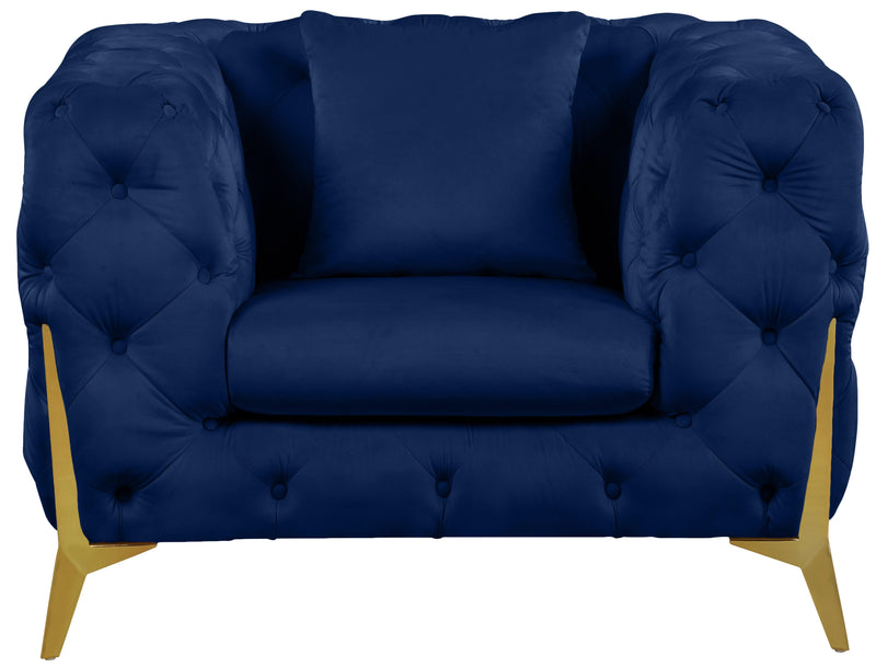 Kingdom Navy Velvet Chair