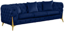 Kingdom Navy Velvet Sofa - Town Of Bargains Furniture - NY