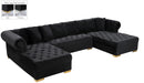Presley Black Velvet 3pc. Sectional - Town Of Bargains Furniture - NY