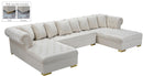 Presley Cream Velvet 3pc. Sectional - Town Of Bargains Furniture - NY
