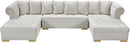 Presley Cream Velvet 3pc. Sectional - Town Of Bargains Furniture - NY