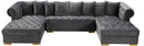 Presley Grey Velvet 3pc. Sectional - Town Of Bargains Furniture - NY