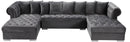 Presley Grey Velvet 3pc. Sectional - Town Of Bargains Furniture - NY