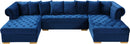Presley Navy Velvet 3pc. Sectional - Town Of Bargains Furniture - NY