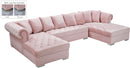 Presley Pink Velvet 3pc. Sectional - Town Of Bargains Furniture - NY