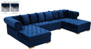 Presley Navy Velvet 3pc. Sectional - Town Of Bargains Furniture - NY
