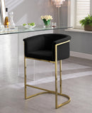 Donatella Black Velvet Stool