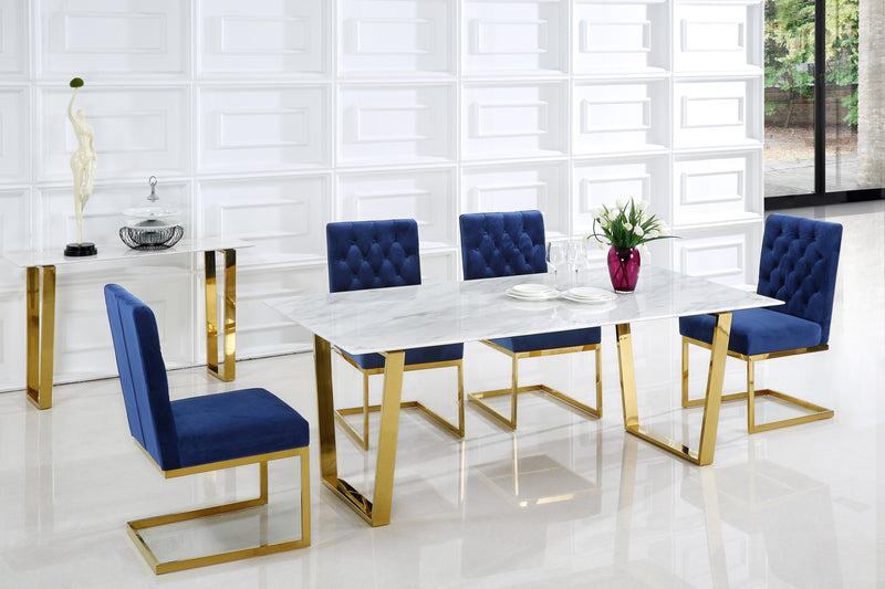Cameron Navy Velvet Dining Chair - Town Of Bargains Furniture - NY
