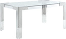 Casper Rich Chrome Dining Table - Town Of Bargains Furniture - NY