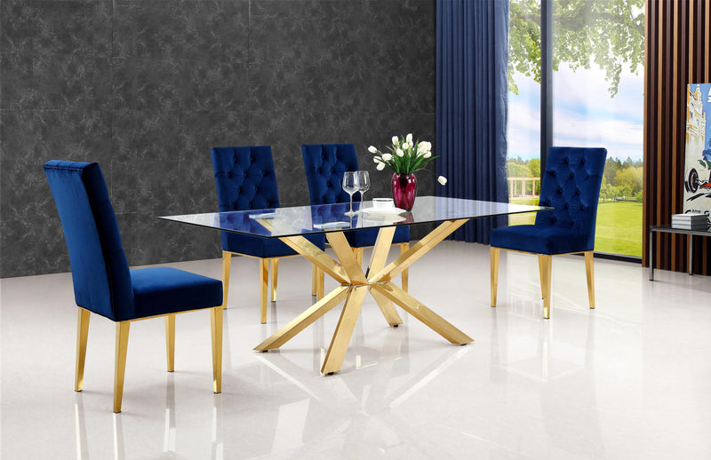 Capri Navy Velvet Dining Chair - Town Of Bargains Furniture - NY