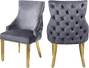 Tuft Grey Velvet Dining Chair - Town Of Bargains Furniture - NY