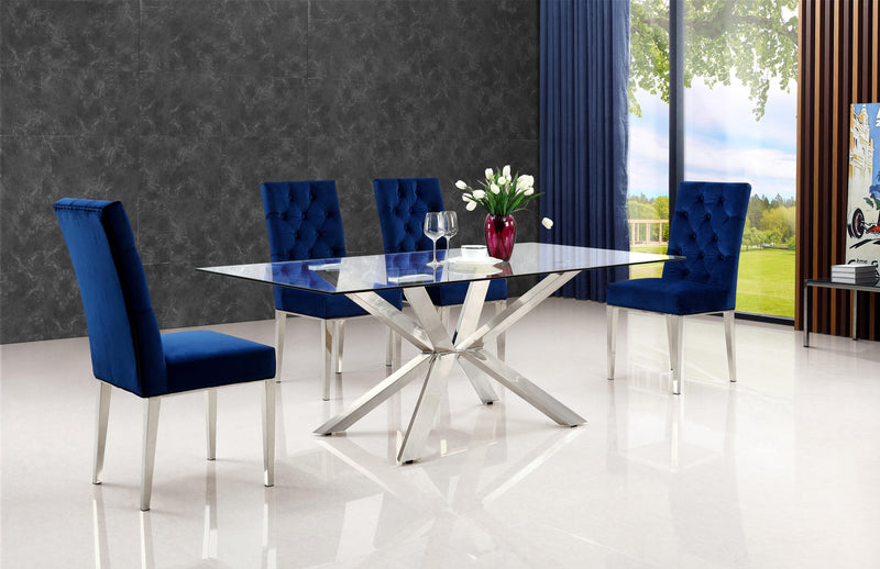Juno Navy Velvet Dining Chair - Town Of Bargains Furniture - NY