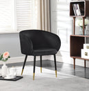 Louise Black Velvet Dining Chair - Town Of Bargains Furniture - NY