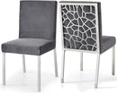 Opal Grey Velvet Dining Chair - Town Of Bargains Furniture - NY
