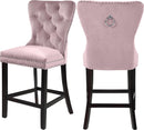 Nikki Pink Velvet Stool