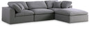 Serene Grey Linen Fabric Deluxe Cloud Modular Sectional - Town Of Bargains Furniture - NY