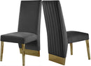 Porsha Grey Velvet Dining Chair