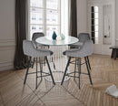 Viviene Grey Velvet Stool - Town Of Bargains Furniture - NY