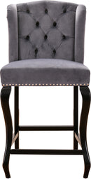 Suri Grey Velvet Stool - Town Of Bargains Furniture - NY