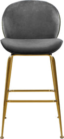 Paris Grey Velvet Stool