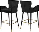 Luxe Black Velvet Stool