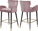 Luxe Pink Velvet Stool