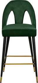 Akoya Green Velvet Stool