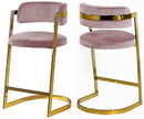 Stephanie Pink Velvet Stool