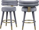 Fitzroy Grey Velvet Counter Stool