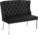 Suri Black Velvet Settee Bench
